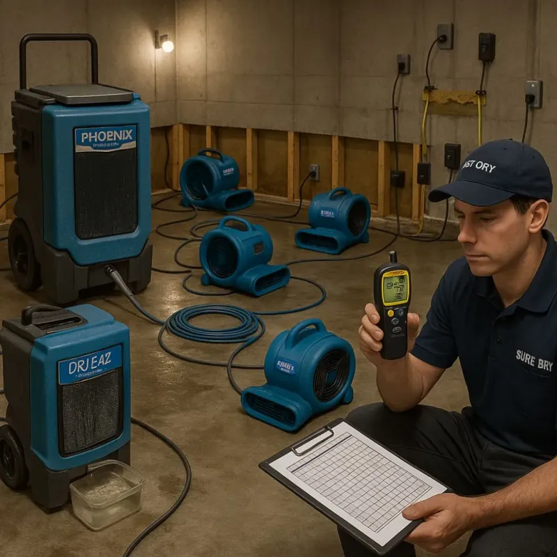 Structural Drying and Dehumidification process in Parmer County, TX